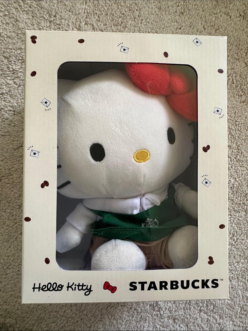 Hello Kitty Starbucks Plush - White, Red & Green